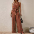 Strappy High Waist Sleeveless Jumpsuit