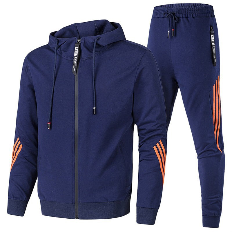 Men's Fleece-Lined Hooded Sweatshirt and Pants Set