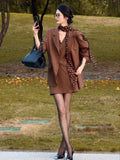 Retro Vest Skirt Suit - Three-Piece Suit Skirt Set