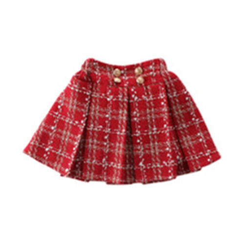 Girls' Corduroy Jacket and Plaid Skirt