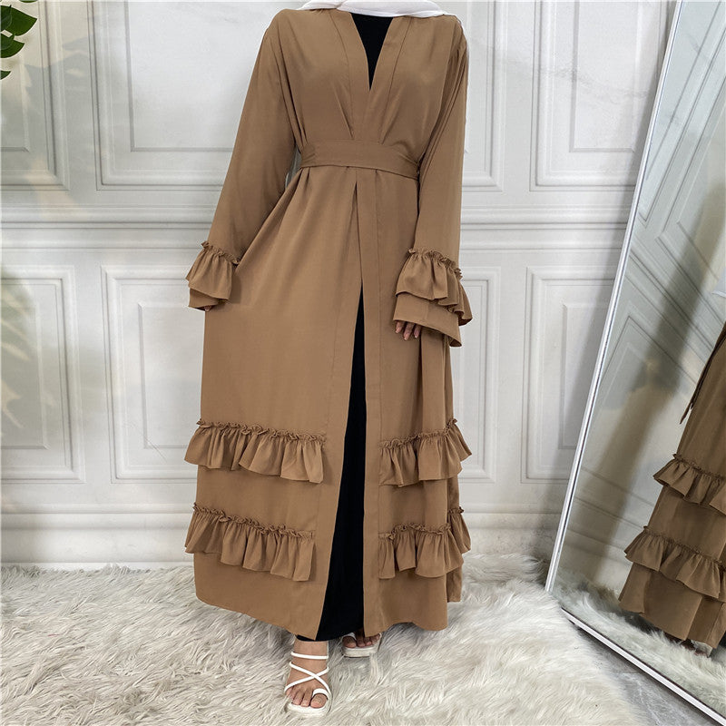 Puff sleeve buttoned cardigan robe