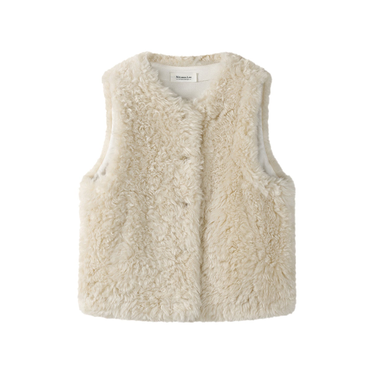 Sheepskin round-neck jacket