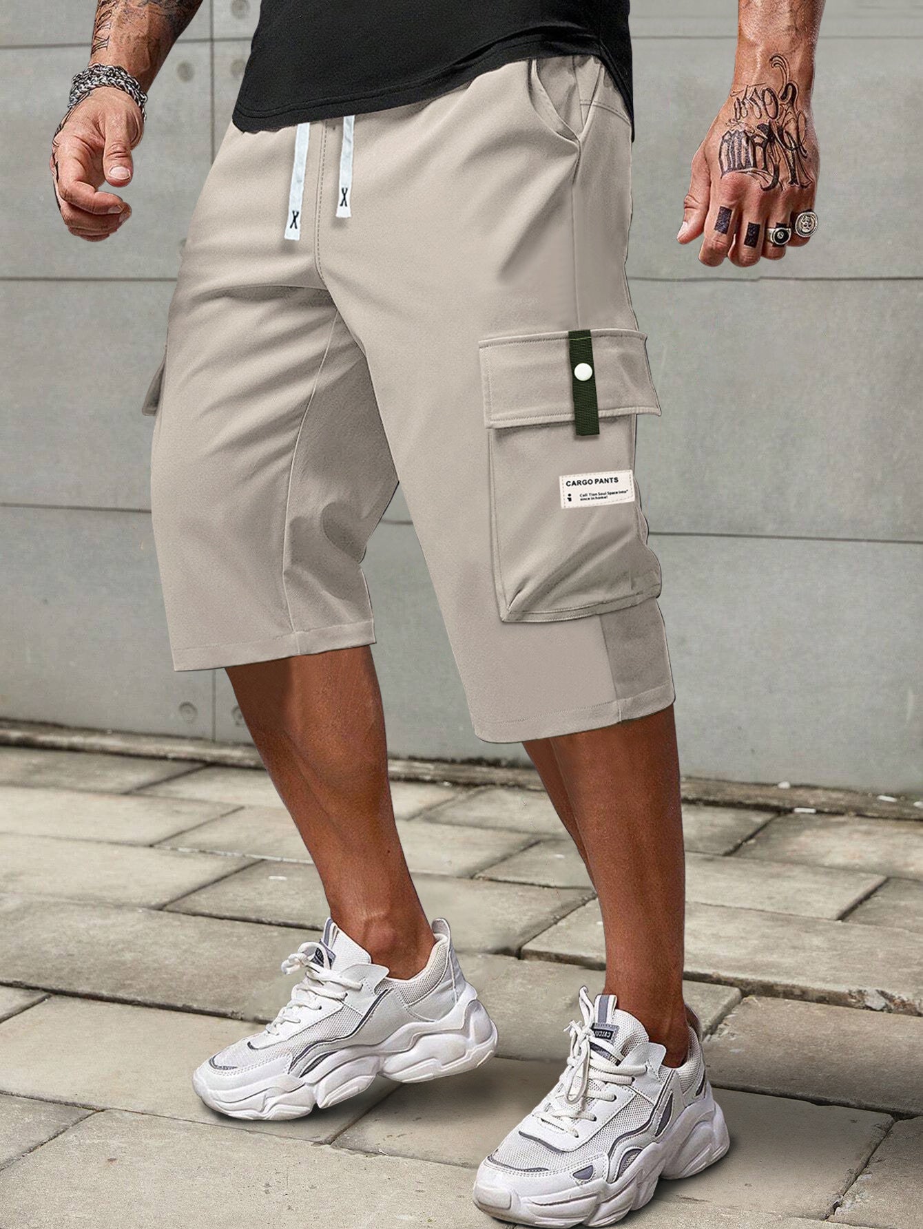 Men's Summer Cargo Shorts Straight Cropped Pants