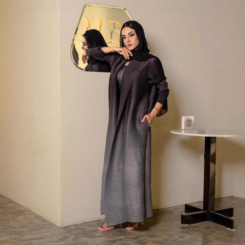 Elegant style long robe coat