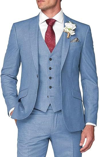 Men's Three-Piece Slim Fit Suit for Business and Wedding