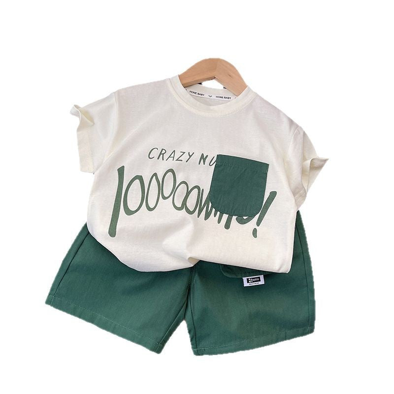 Childrens' Short Sleeve Printed Two-Piece Set