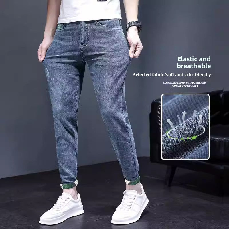 Men's Slim-Fit Stretch Cropped Jeans