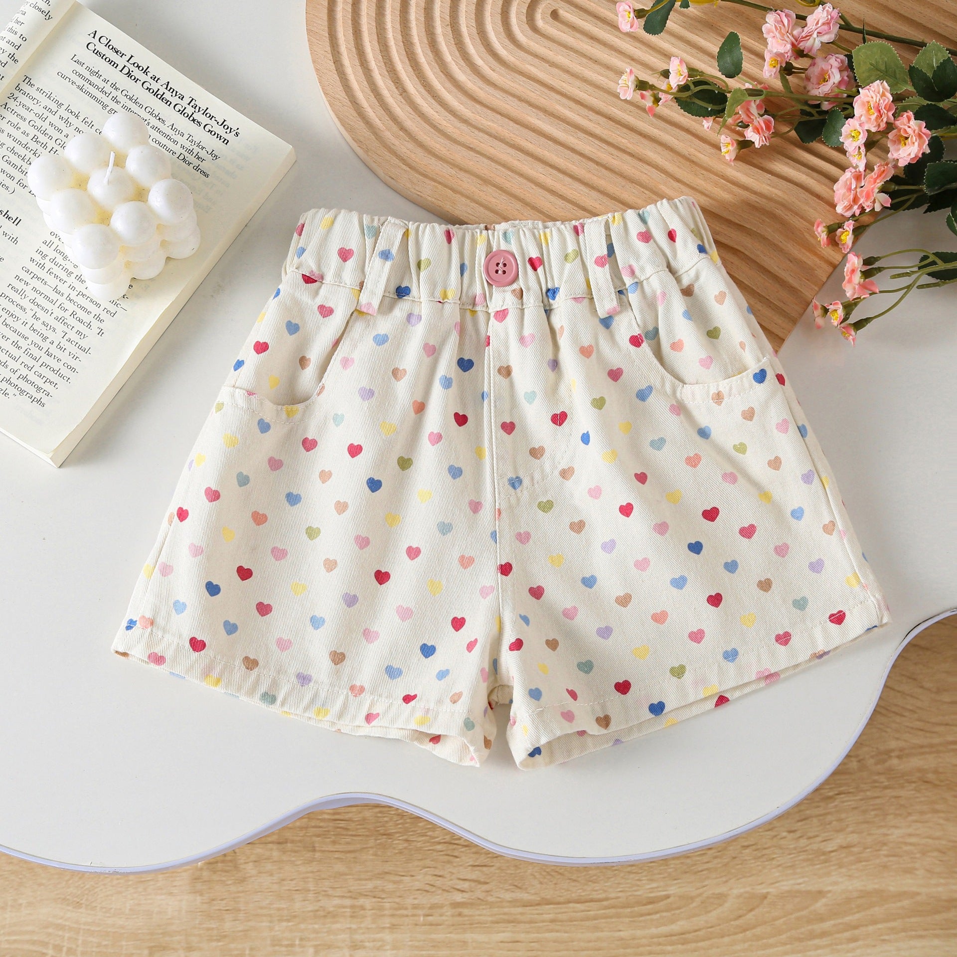 Girls' Floral Print Cotton Shorts