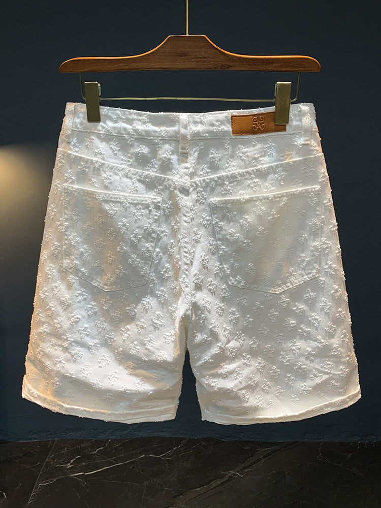 Loose Fit Washed Denim Shorts for Men