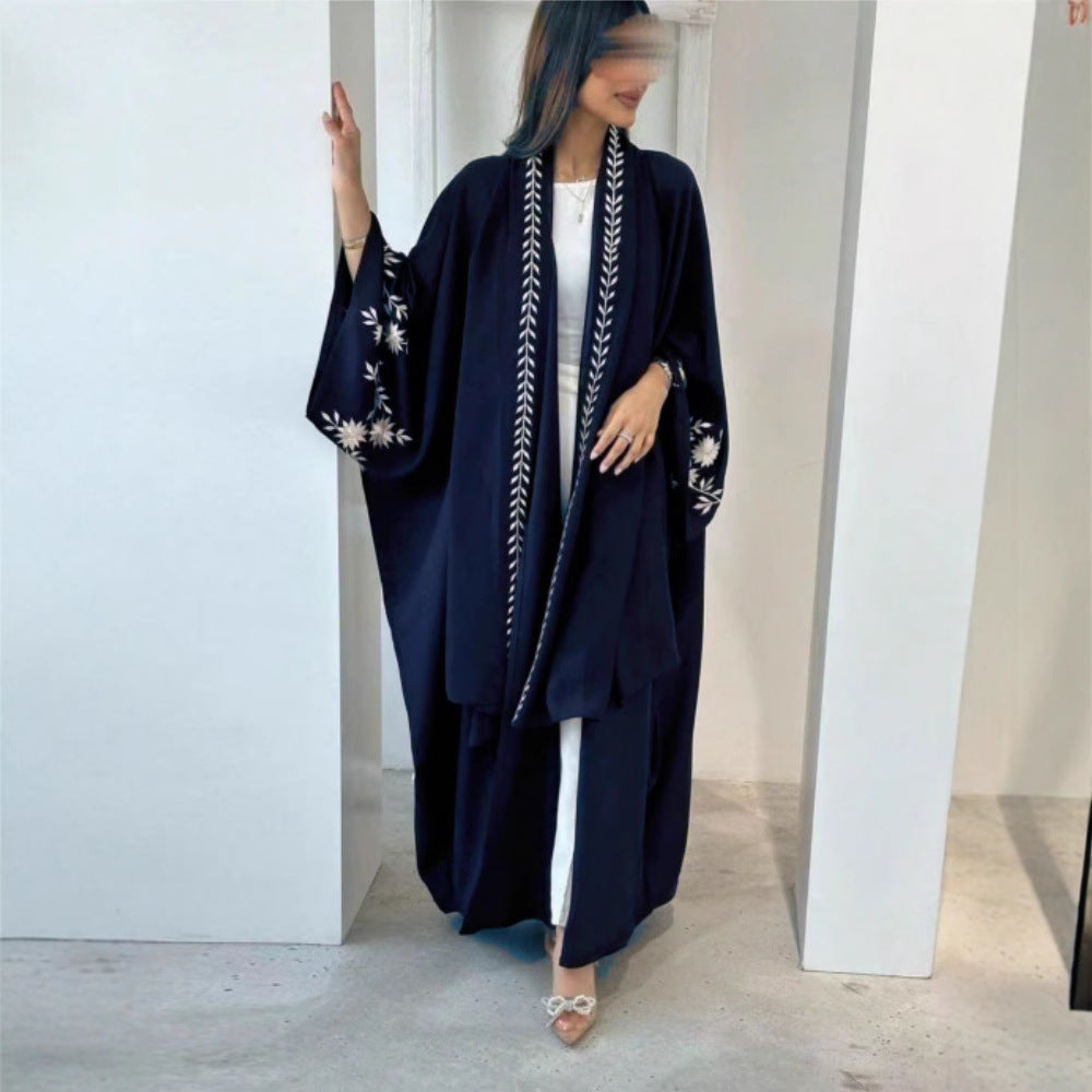 Embroidered floral robe