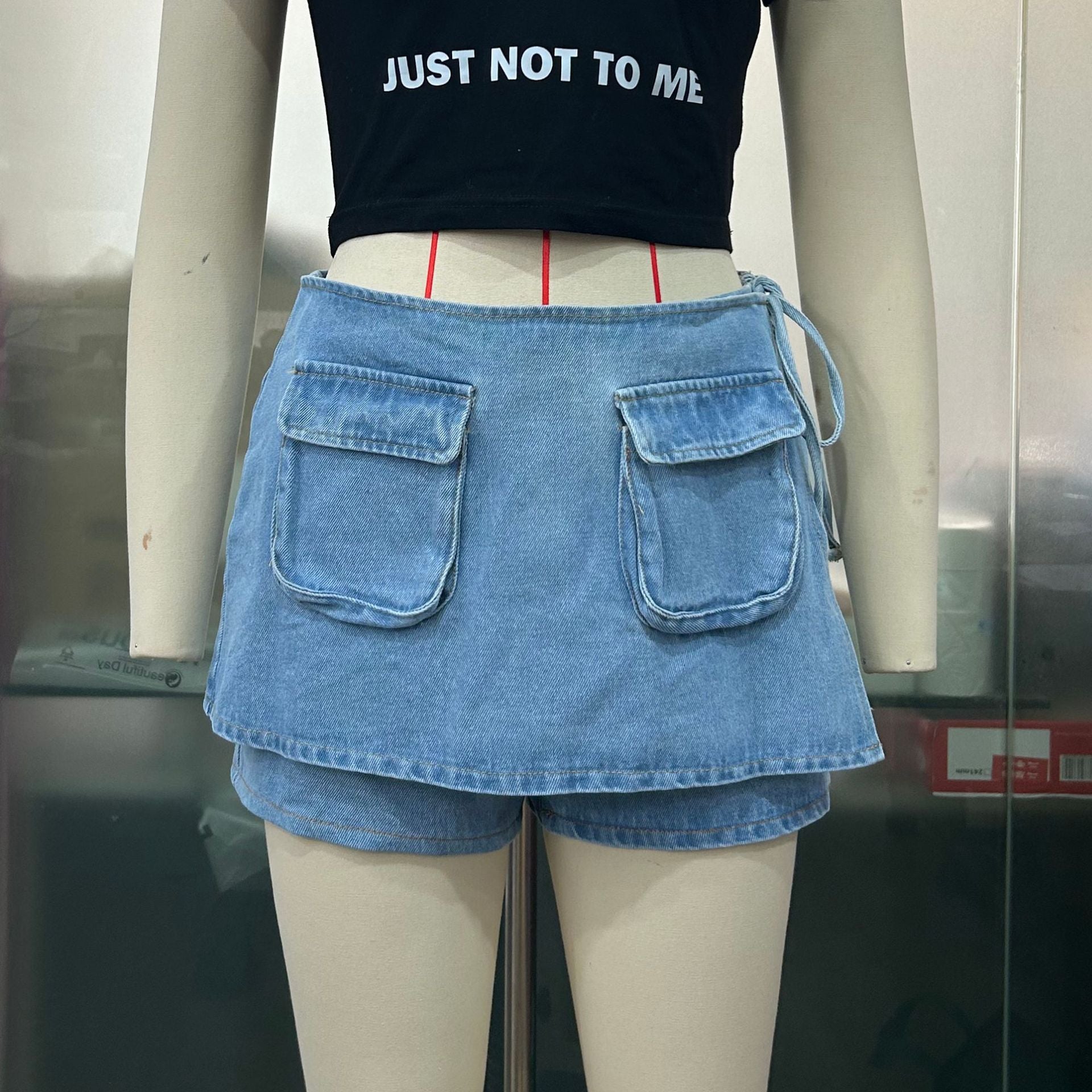 American Retro High Waist Denim Culottes