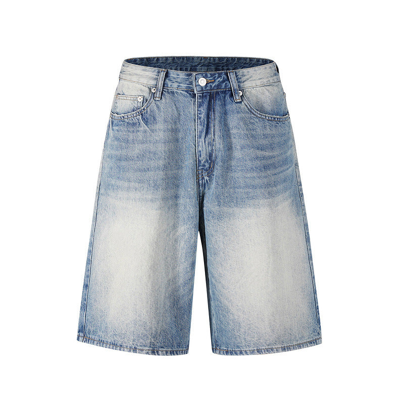 Vintage Washed Distressed Denim Shorts