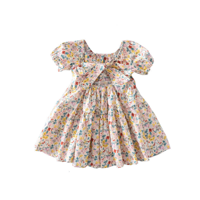 Girls' Floral Cotton Summer Dress