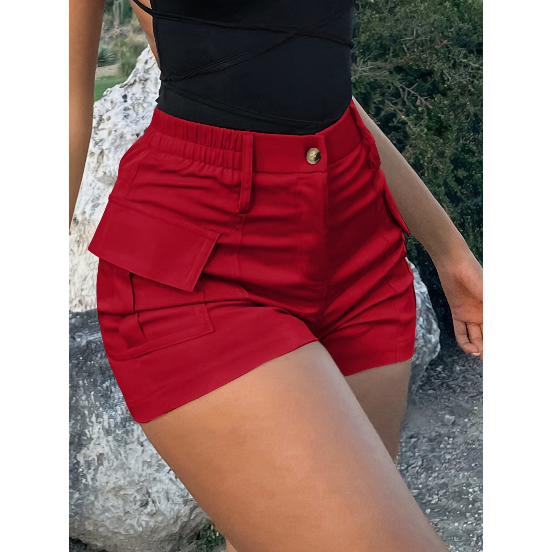 Relaxing high-waisted button-down work pants