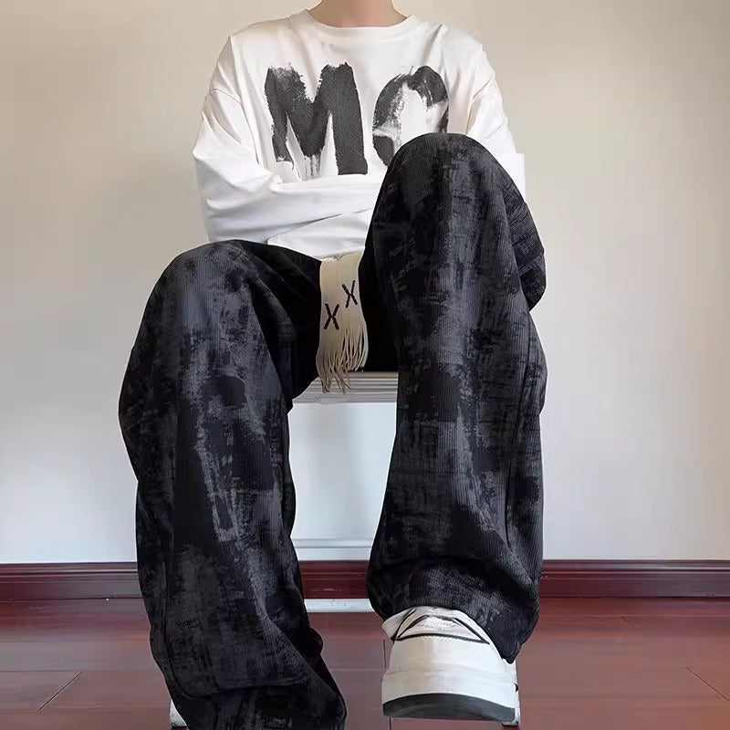 Men's Tie-Dye Wide-Leg Casual Trousers