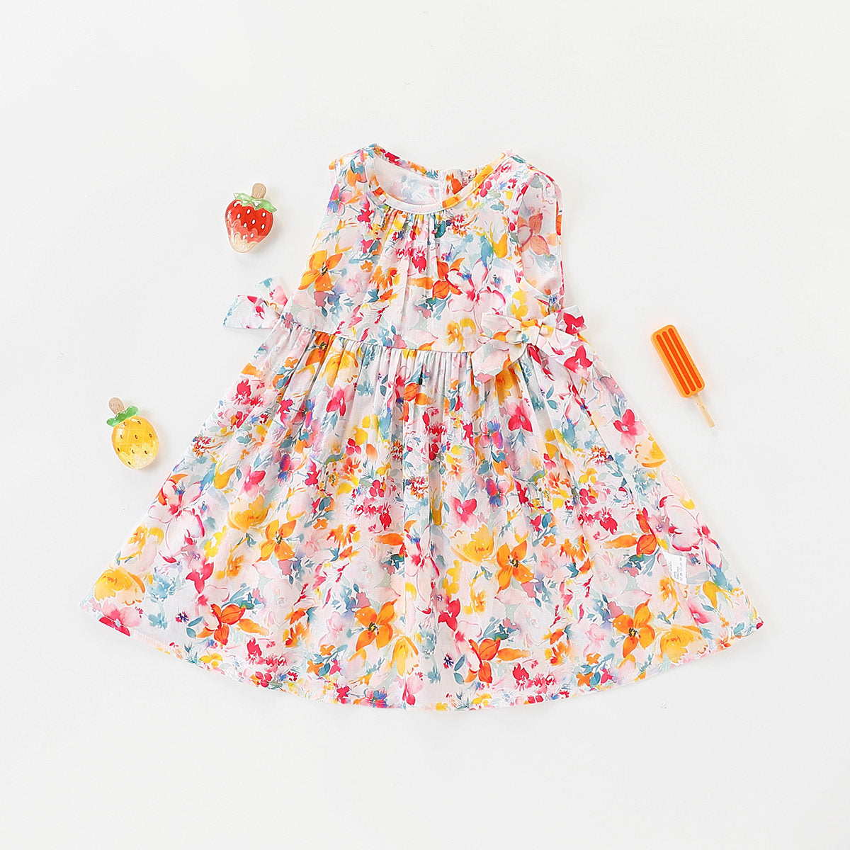 Girl's Sleeveless Floral Dress