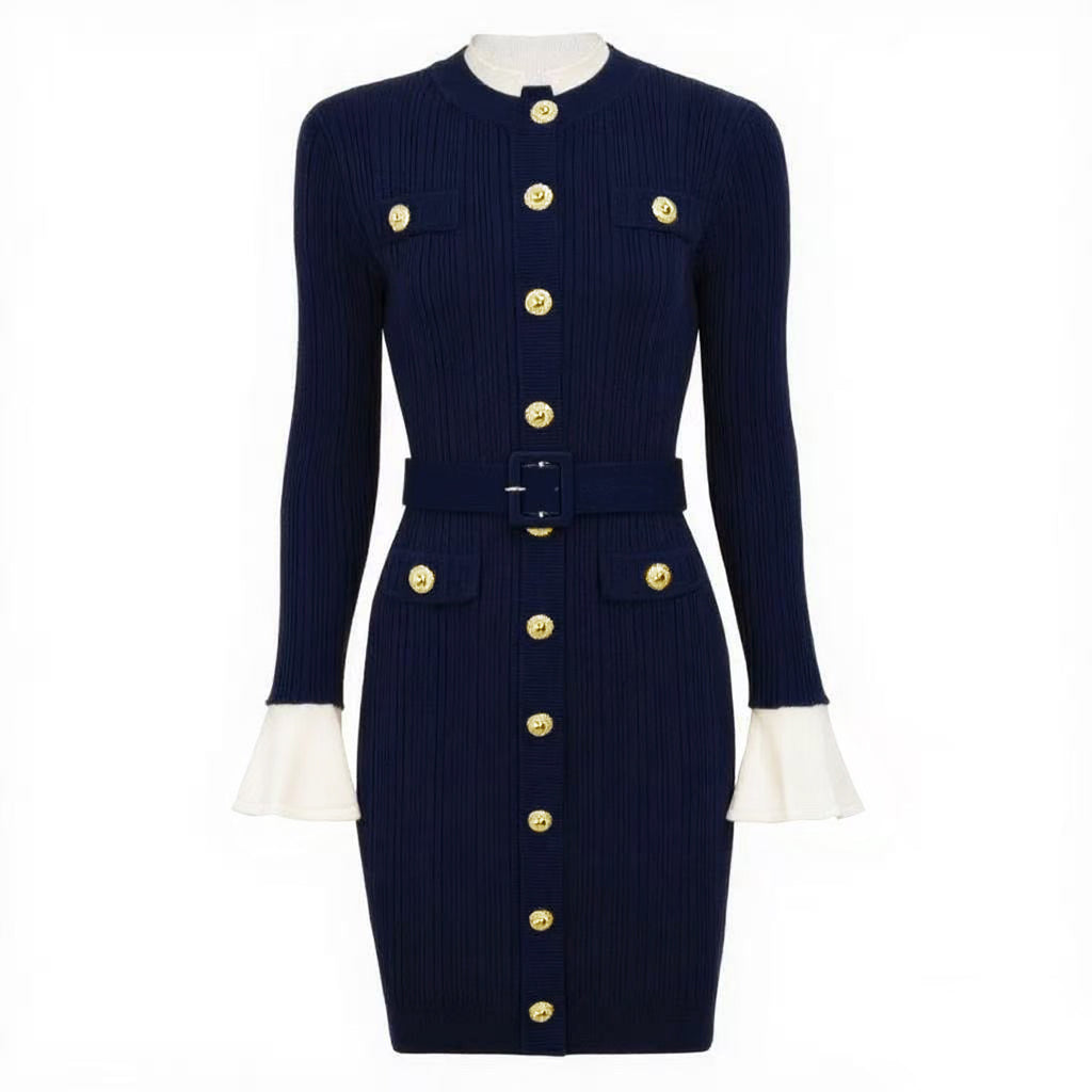 Women's Flared Sleeve Knit Dress