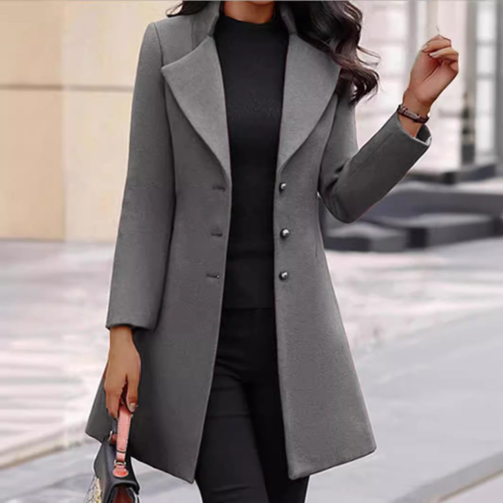 Women's Slim Fit Mid-Length Wool Coat