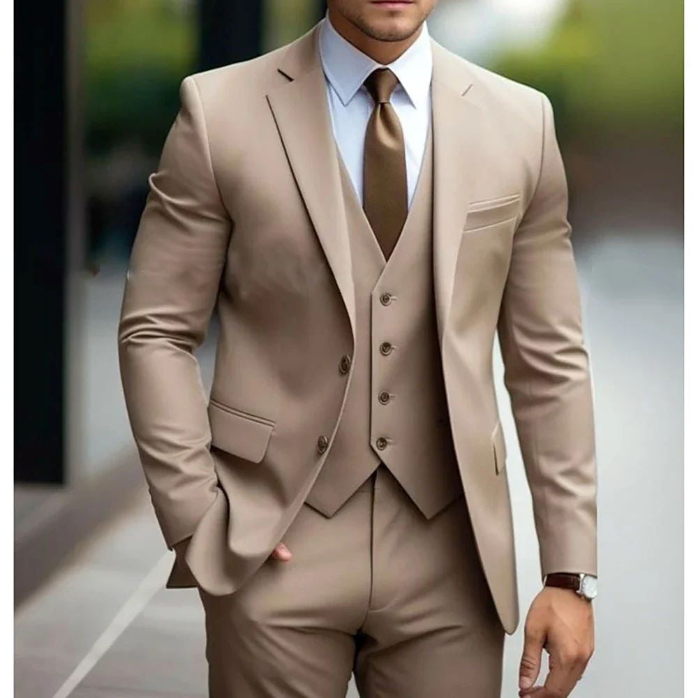 Classic Men's Three-Piece Suit Set for Formal Occasions