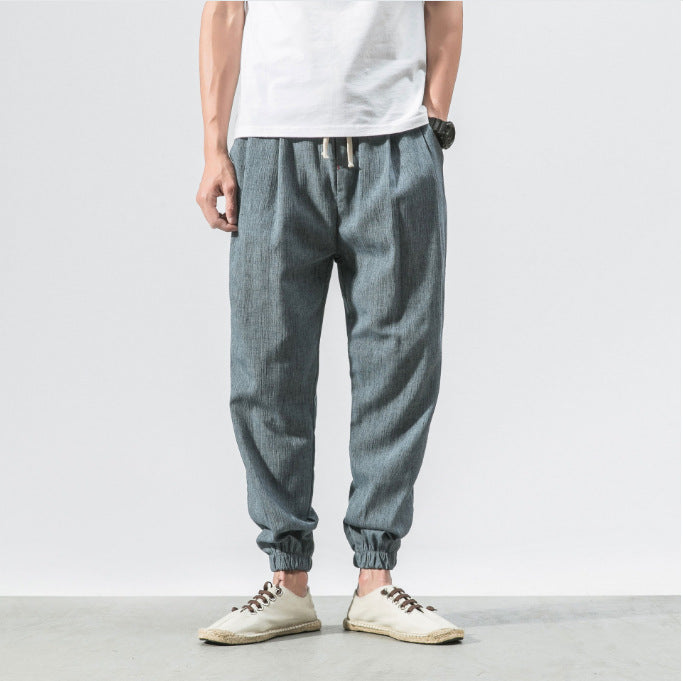 Cotton Linen Men's Casual Trousers