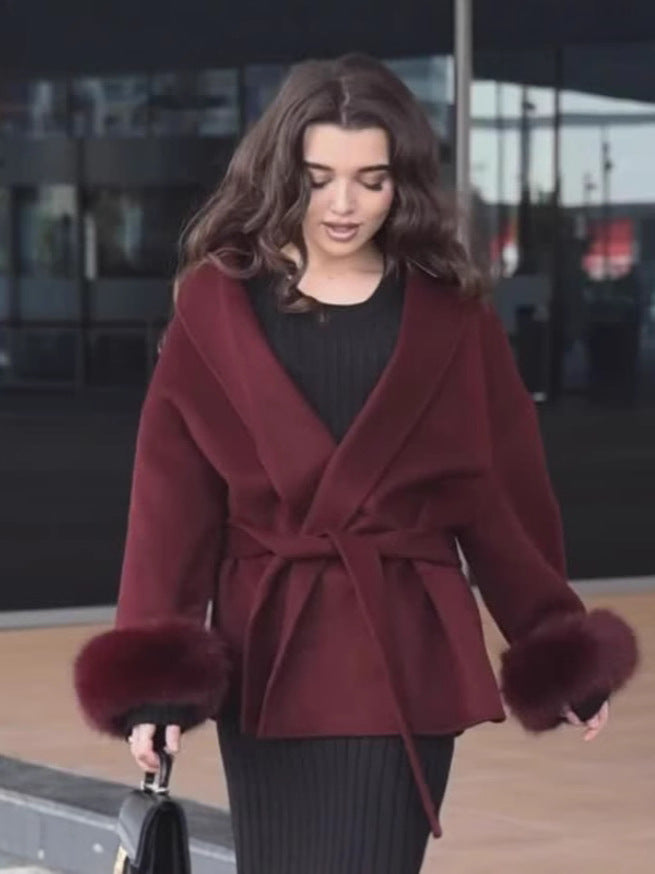 Women's Wool Blend Mid-Length Coat