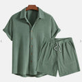 Men's Casual Short Sleeve Shirt and Shorts Set