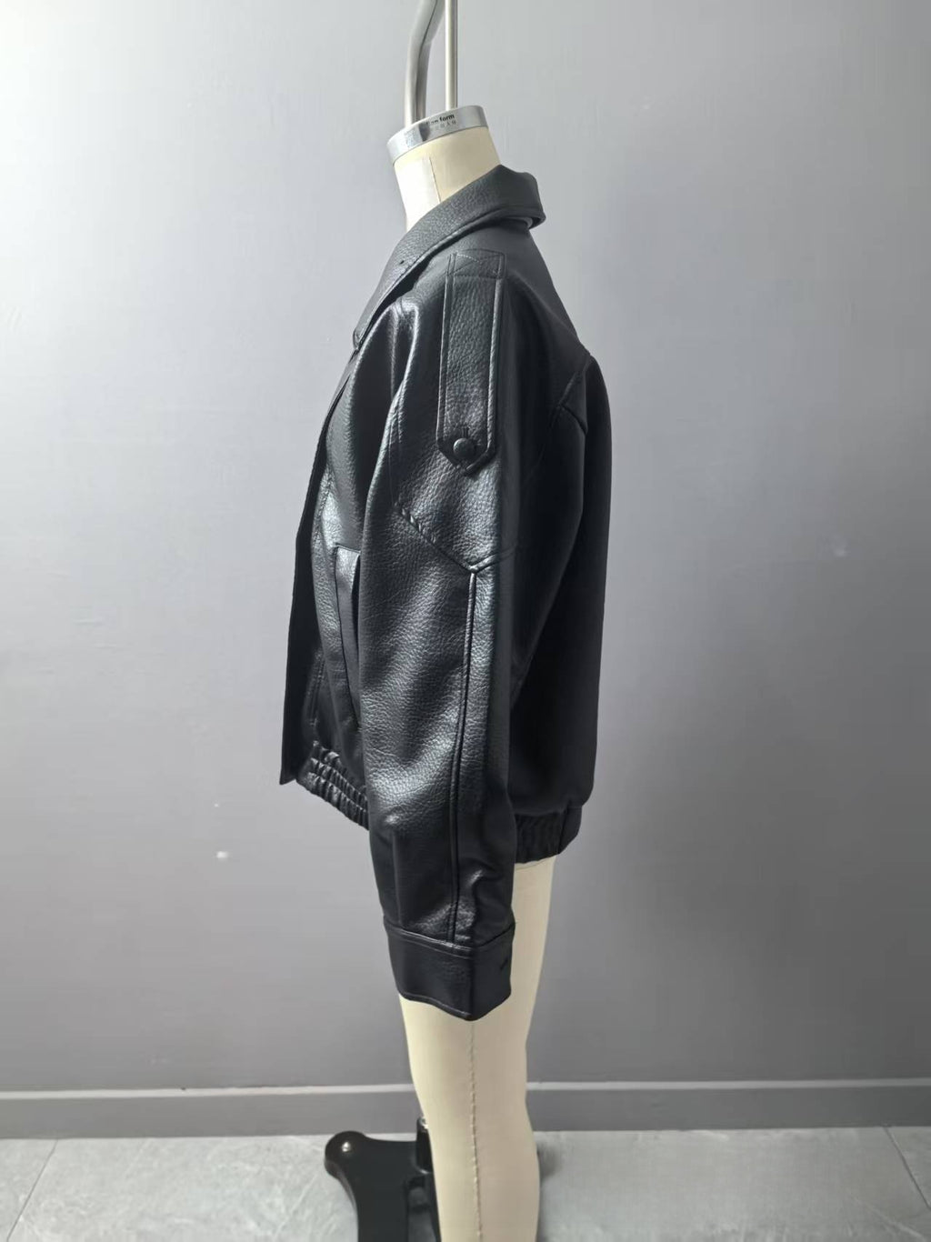 Versatile motorcycle loose leather jacket for women