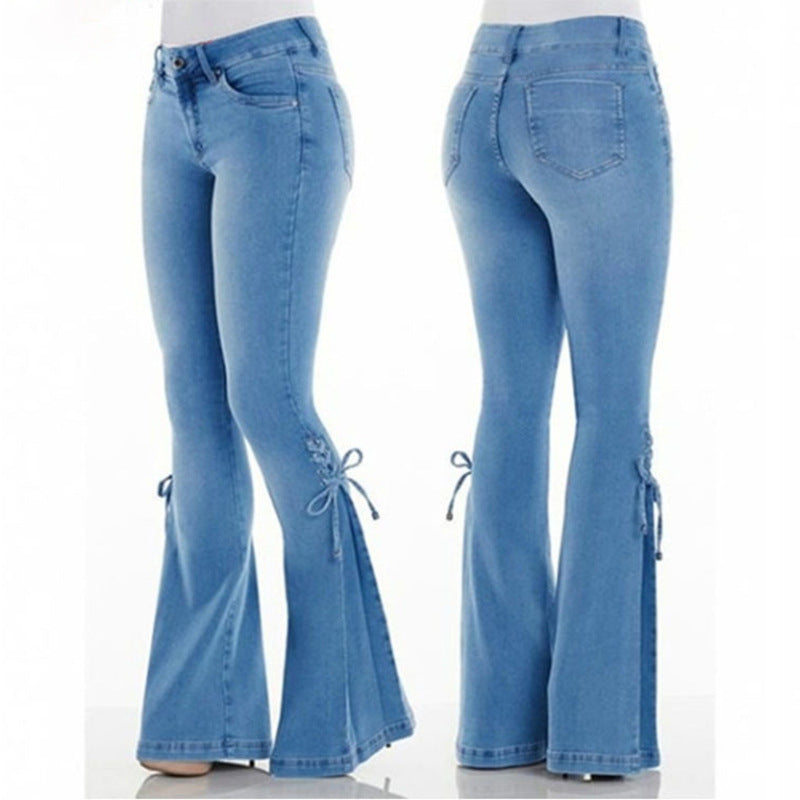 Stretch Flared Denim Jeans