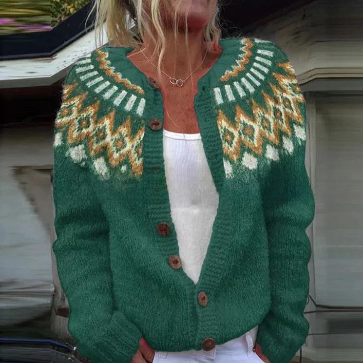 Geometric 3D Print Women's Cardigan