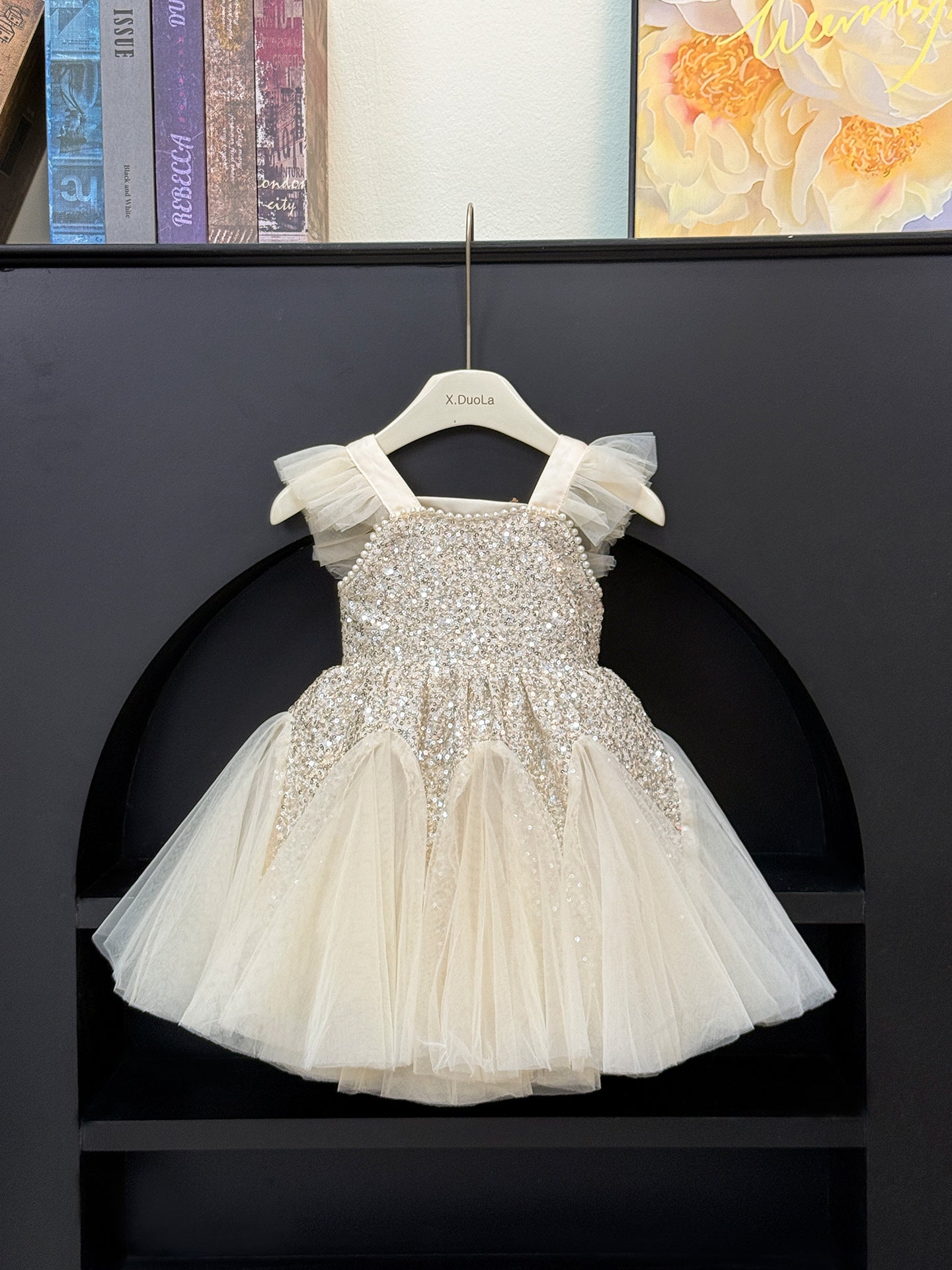 Girl's Champagne Princess Yarn Dress