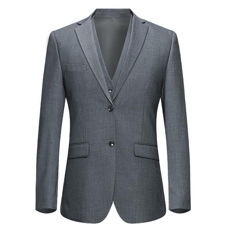 Men's Wool Business Suit Three-Piece Set