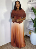 Women's Gradient Pleated Skirt Set