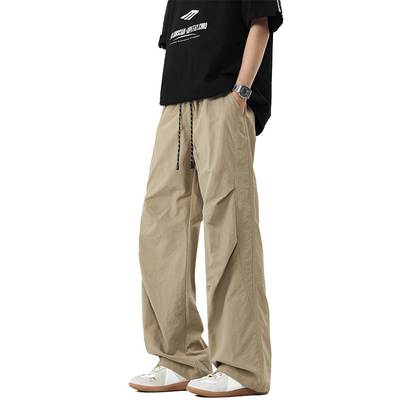 Straight-leg loose-fitting versatile trousers