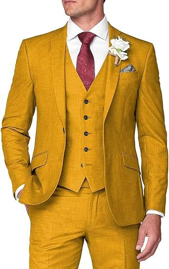 Men's Three-Piece Slim Fit Suit for Business and Wedding