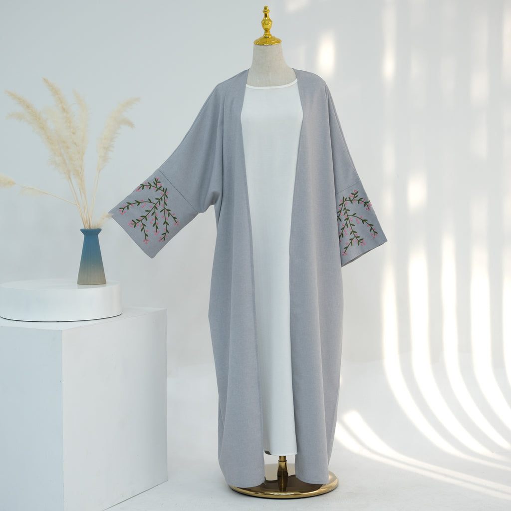 Embroidered cardigan robe