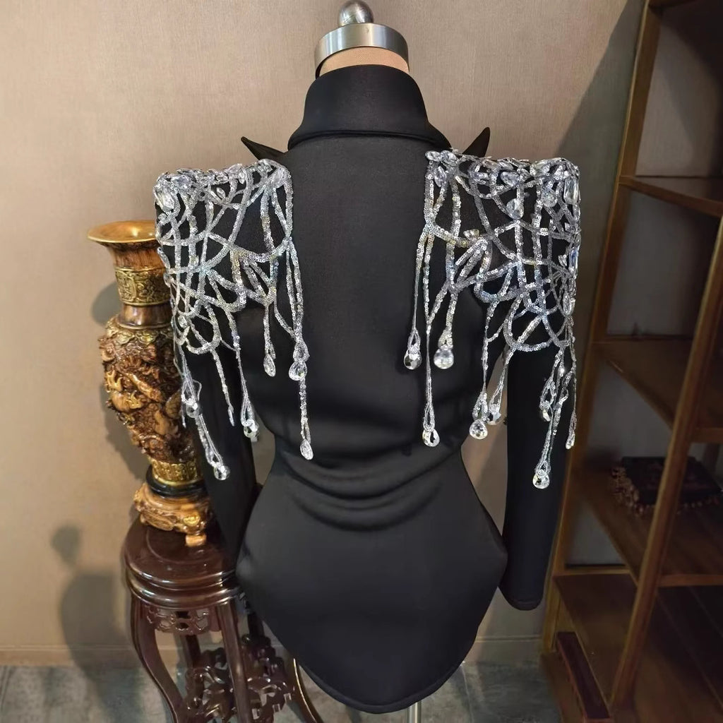 Luxury Diamond Suit Dress for Banquet and Stage