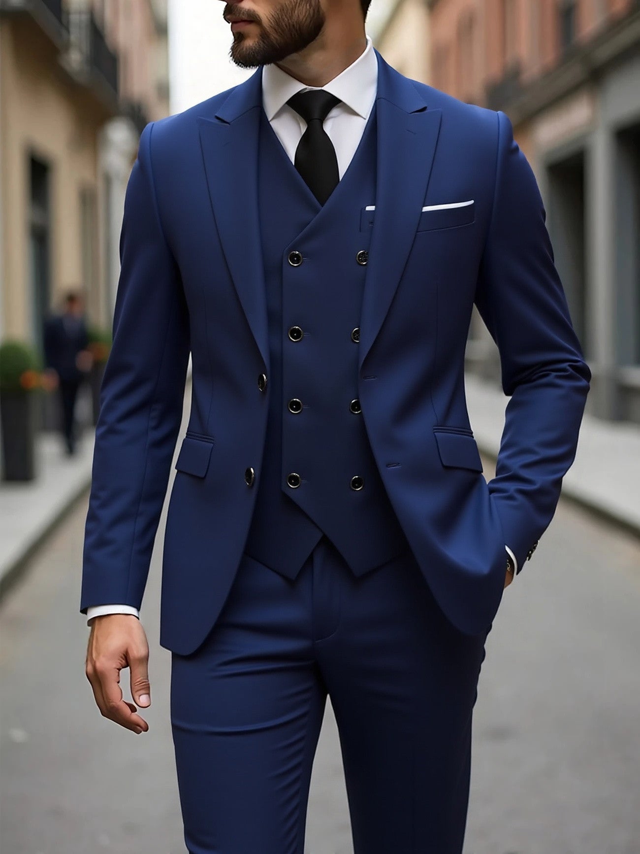 Men's Formal Suit Three-Piece Set