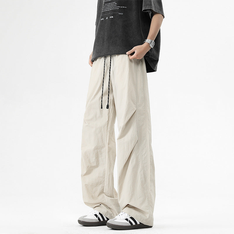 Straight-leg loose-fitting versatile trousers