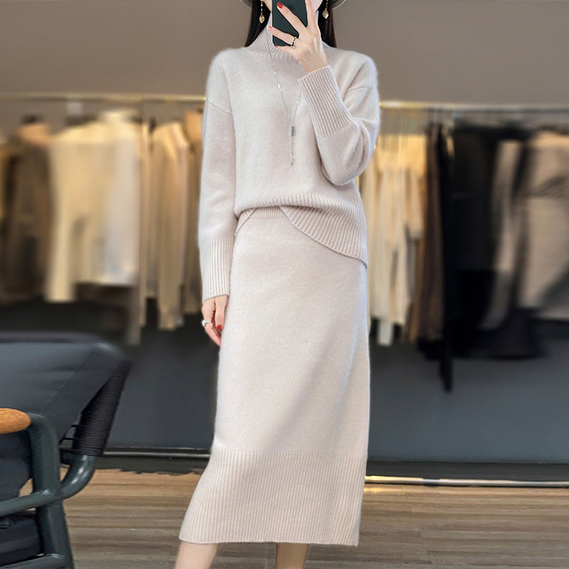 Womens Knitted Suit - Top and Skirt