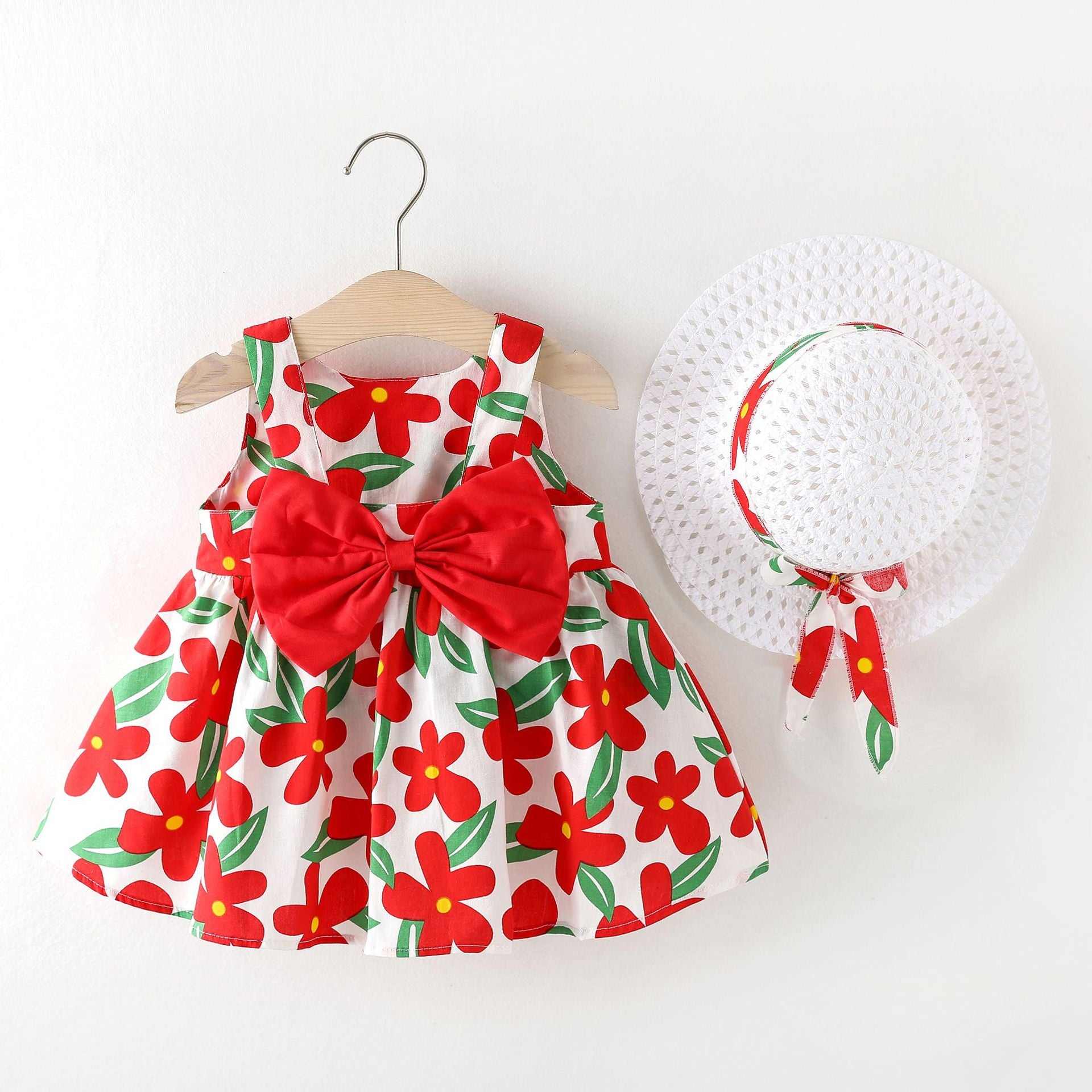 Baby Girl Summer Bow Dress with Hat