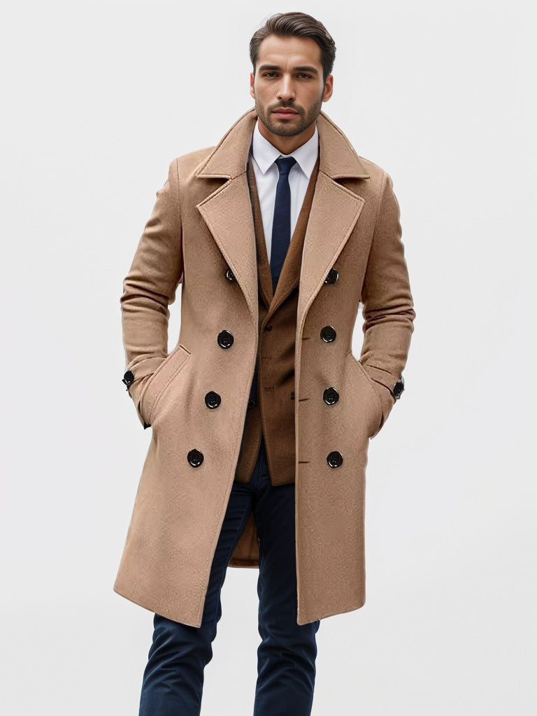 Double-breasted wool coat