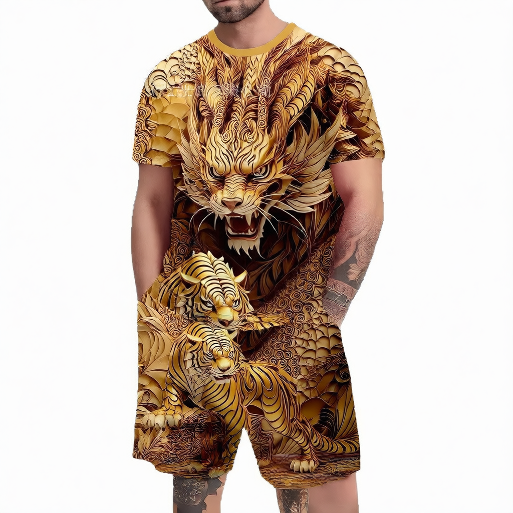Printed shorts and short sleeves