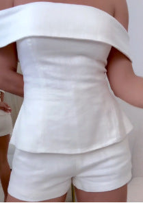 Women's One-Shoulder Top and Shorts Casual Set