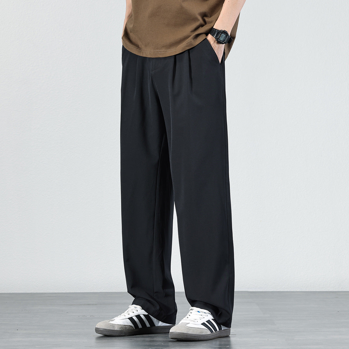 Men's Ice Silk Draped Casual Trousers