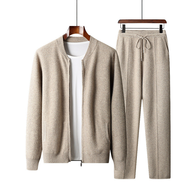 Knitted Cardigan Pants - Two-Piece Set