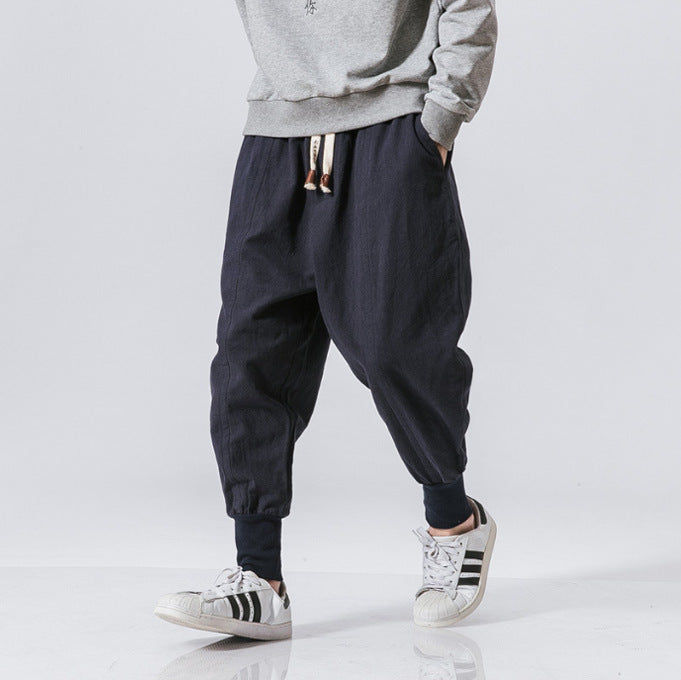 Cotton Linen Men's Casual Trousers