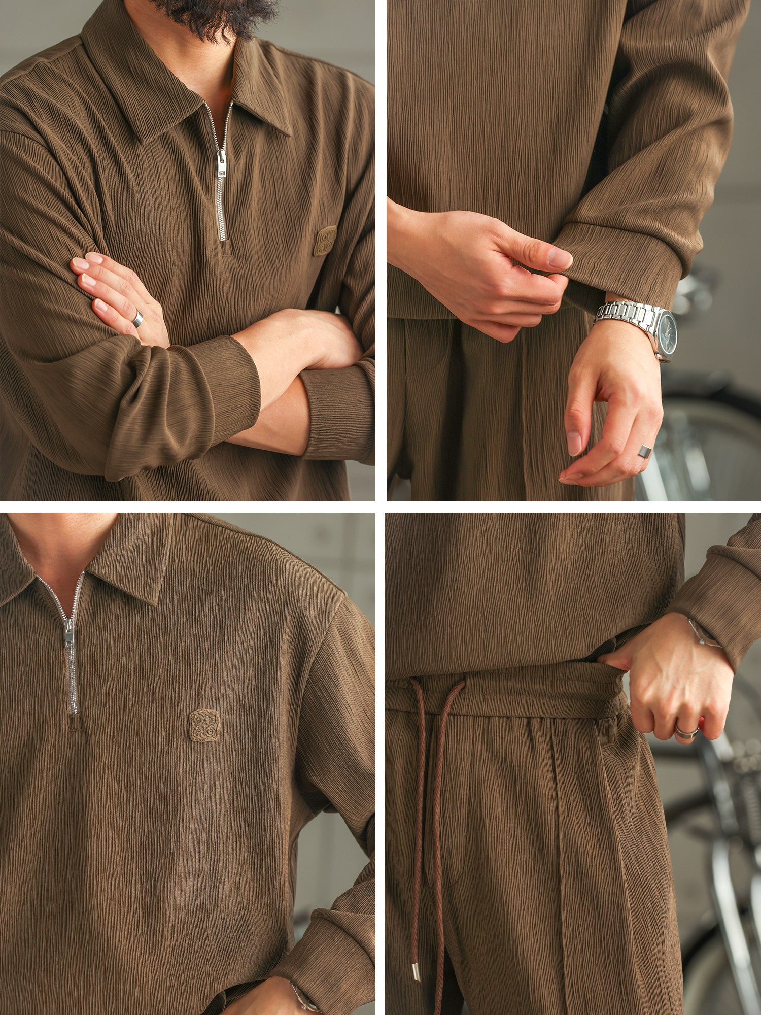 Men's Polo Long Sleeve Sports Suit - Polo Top and Pants