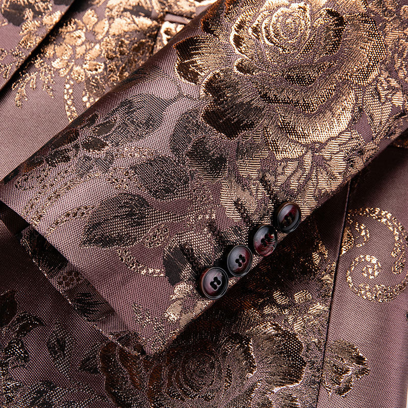 Slim Fit Floral Print Men's Suit Jacket