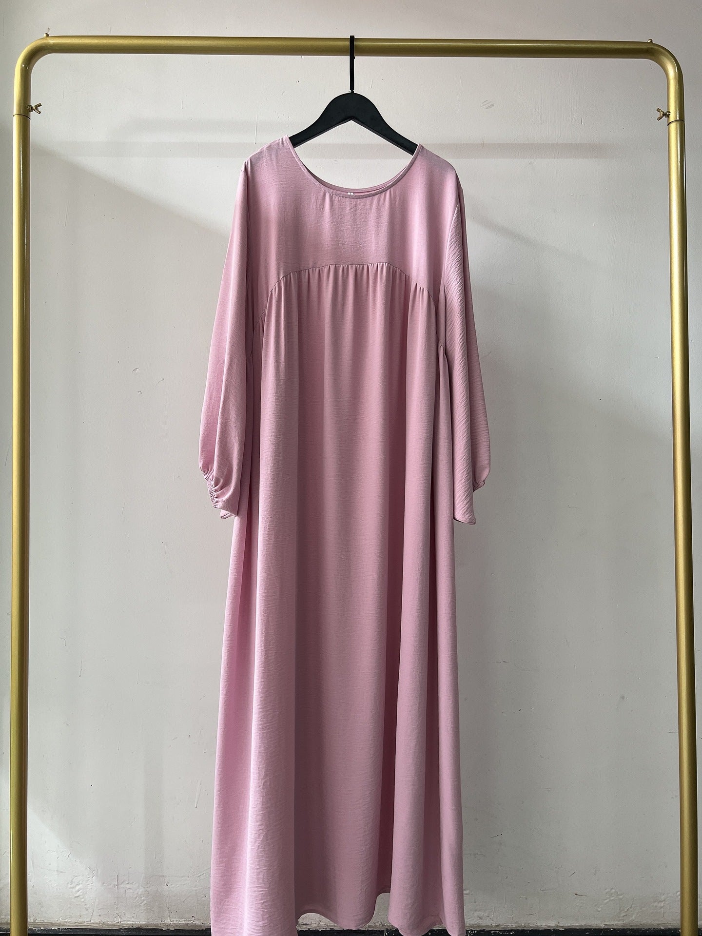 Wide and soft pure-color dress and long robe