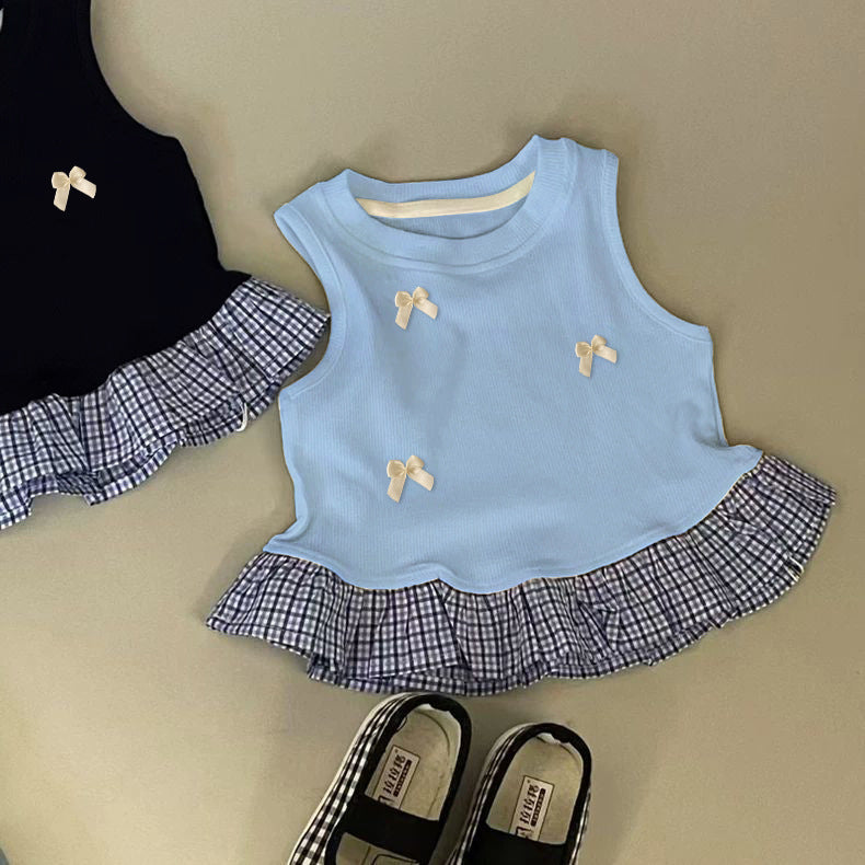 Girls' Lace Trim Sleeveless Vest